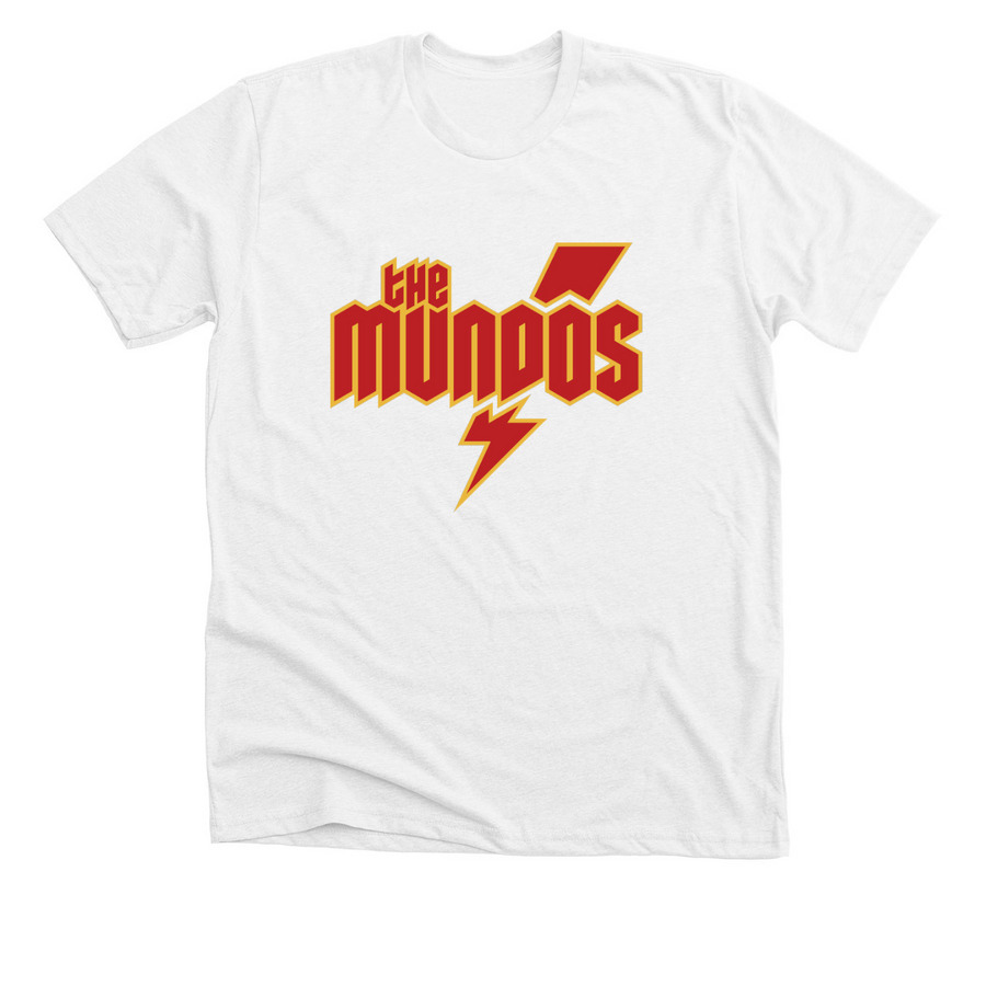 The Mundos T-Shirt!, a Solid White Blend Premium Unisex Tee