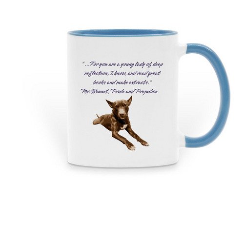 Breakfast With Bennet, a Light Blue Two-Tone Ceramic Mug