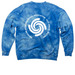 On the Verge T-Shirts & Sweatshirts, a Aqua Blue Tie Dye Crewneck Sweatshirt (back-view)