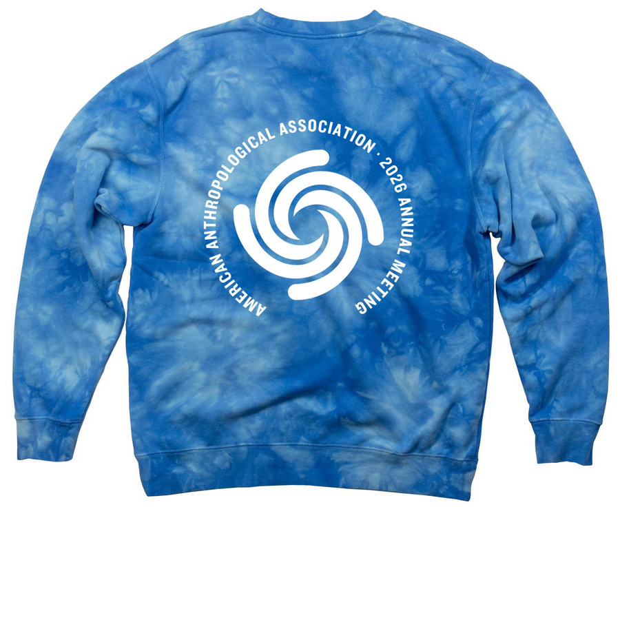 On the Verge T-Shirts & Sweatshirts, a Aqua Blue Tie Dye Crewneck Sweatshirt (back-view)