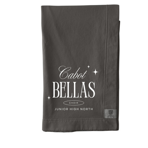 Bellas Star Logo Blanket - White Font, a Pepper Comfort Colors Blanket
