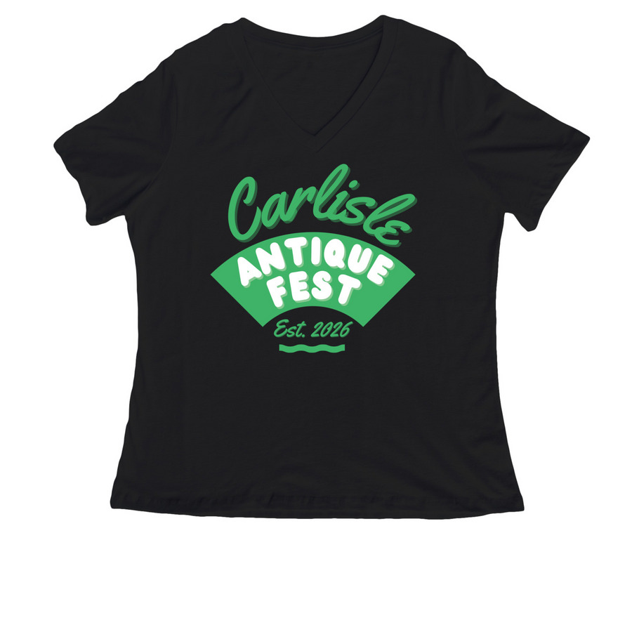 Carlisle Antique Fest, a Black Women's Relaxed V-Neck Tee
