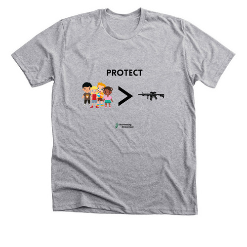 Protect kids not guns., a Athletic Heather Premium Unisex Tee