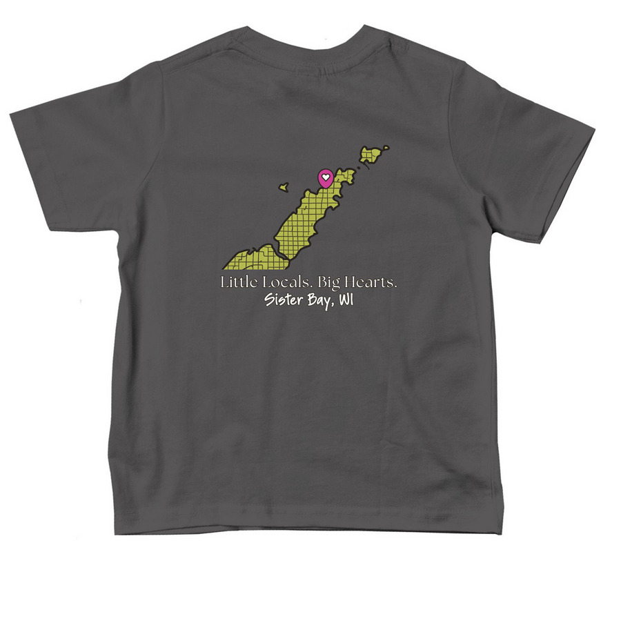 Little Locals. Big Hearts. (Toddlers), a Charcoal Toddler Tee (back-view)