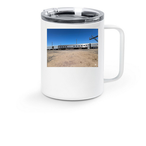 2926 at turntable part 2, a White Stainless Steel Travel Mug