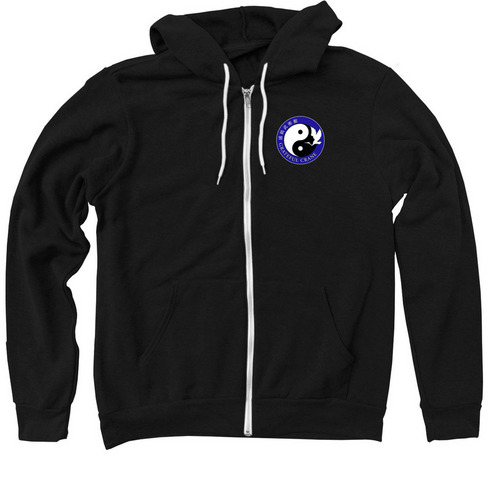 Grateful Crane Zip-up Hoodie, a Black Zip Up Hoodie