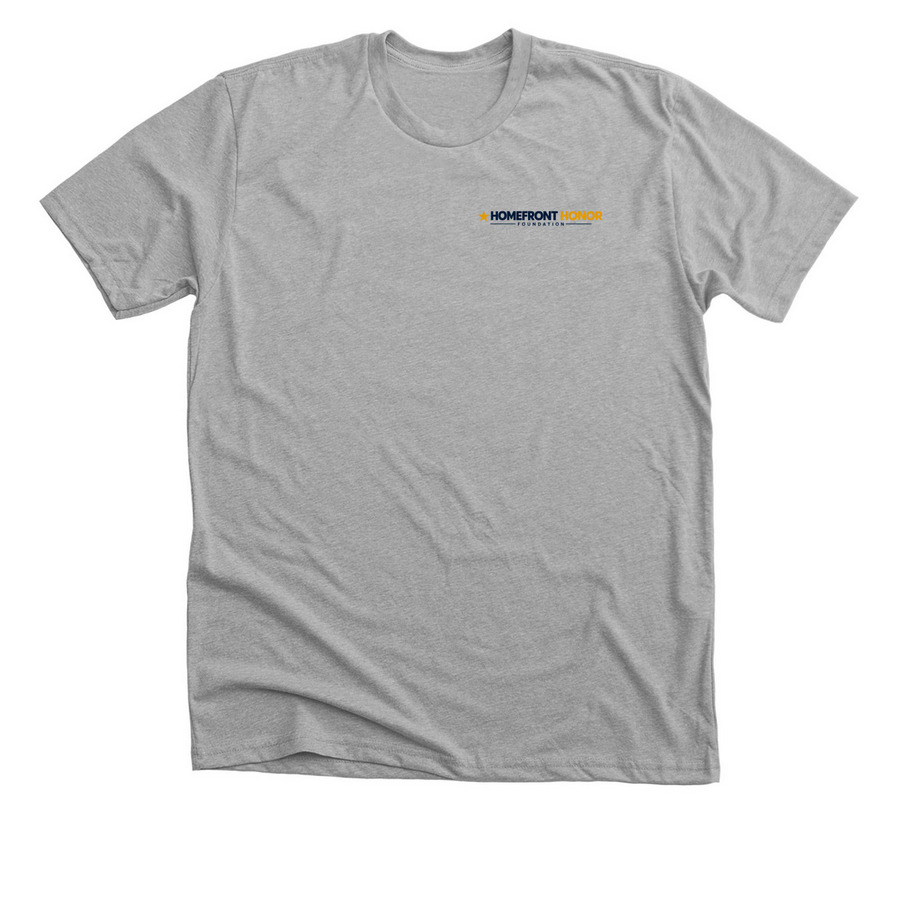 WEAR THE MISSION. HONOR THE SERVICE., a Athletic Heather Premium Unisex Tee