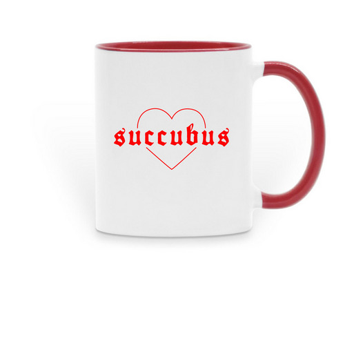 SUCCUBUS MUG, a Red Two-Tone Ceramic Mug