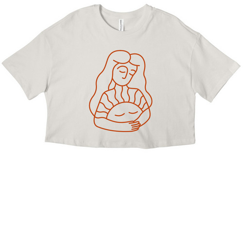 sol woman (rust), a Vintage White Women?s Cropped Cotton Tee