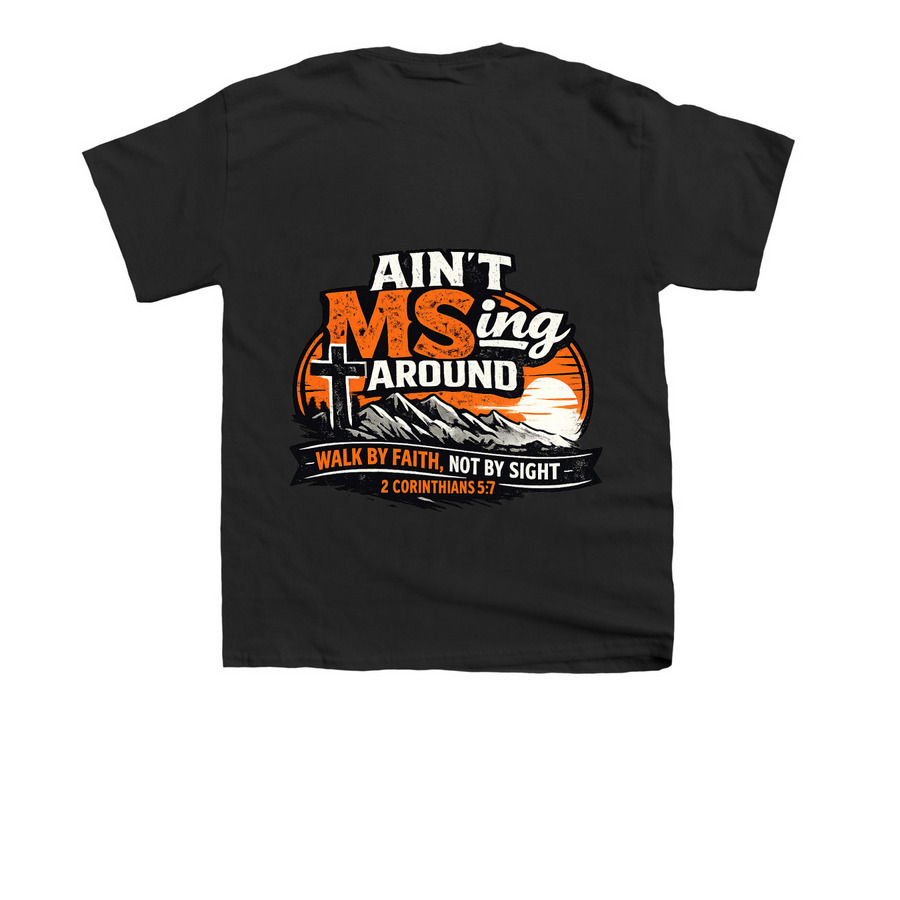 Walk MS 2026, a Black Youth Unisex Tee (back-view)