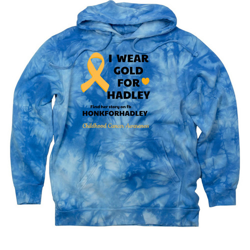 HonkForHadley, a Aqua Blue Tie Dye Pullover Hoodie