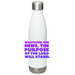 World Watch Logo Water Bottle, a White Stainless Steel Water Bottle (back-view)