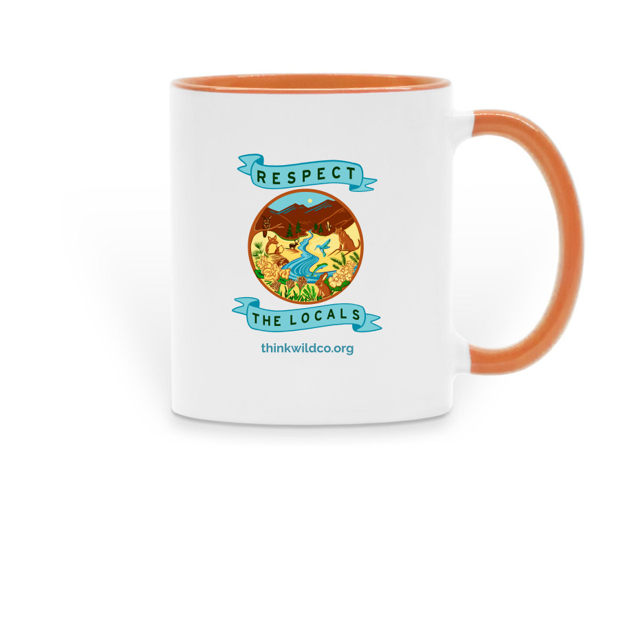 Respect the Locals Ceramic Mugs, a Orange Two-Tone Ceramic Mug