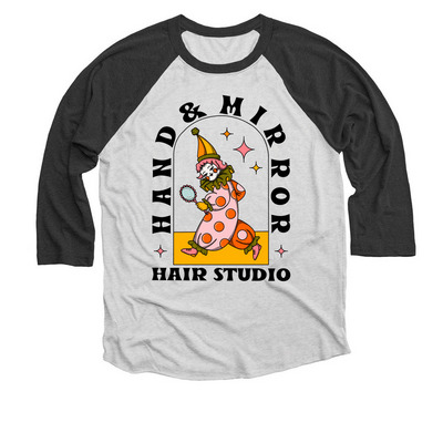 Baseball Tee, a Black and Heather White 3/4 Sleeve Baseball Tee