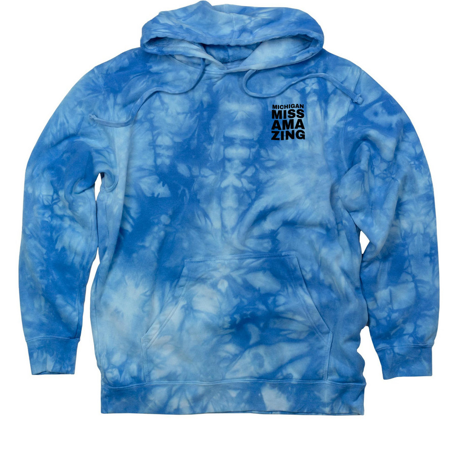 Tye Dye Stacked, a Aqua Blue Tie Dye Pullover Hoodie