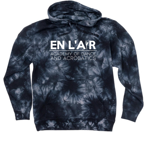 En L'air Merchandise&nbsp;, a Black Tie Dyed Pullover Hoodie