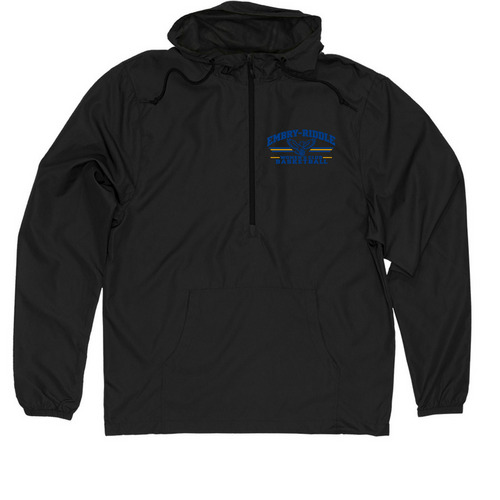 Outerwear, a Black Quarter-Zip Windbreaker