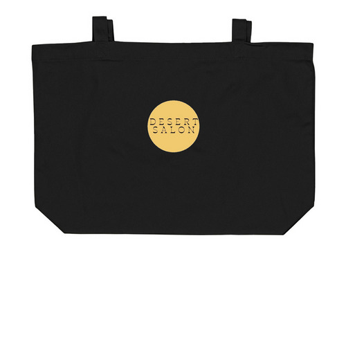 Desert Salon, a Black Large Organic Cotton Tote Bag