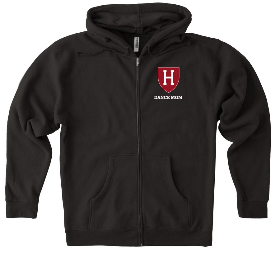 Harvard Dance Mom Zip Up, a Black Heavyweight Zip Up Hoodie