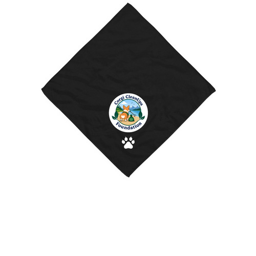 Corgi CleanUps Pawsitive Impact Bandanas, a Black Cotton Bandana