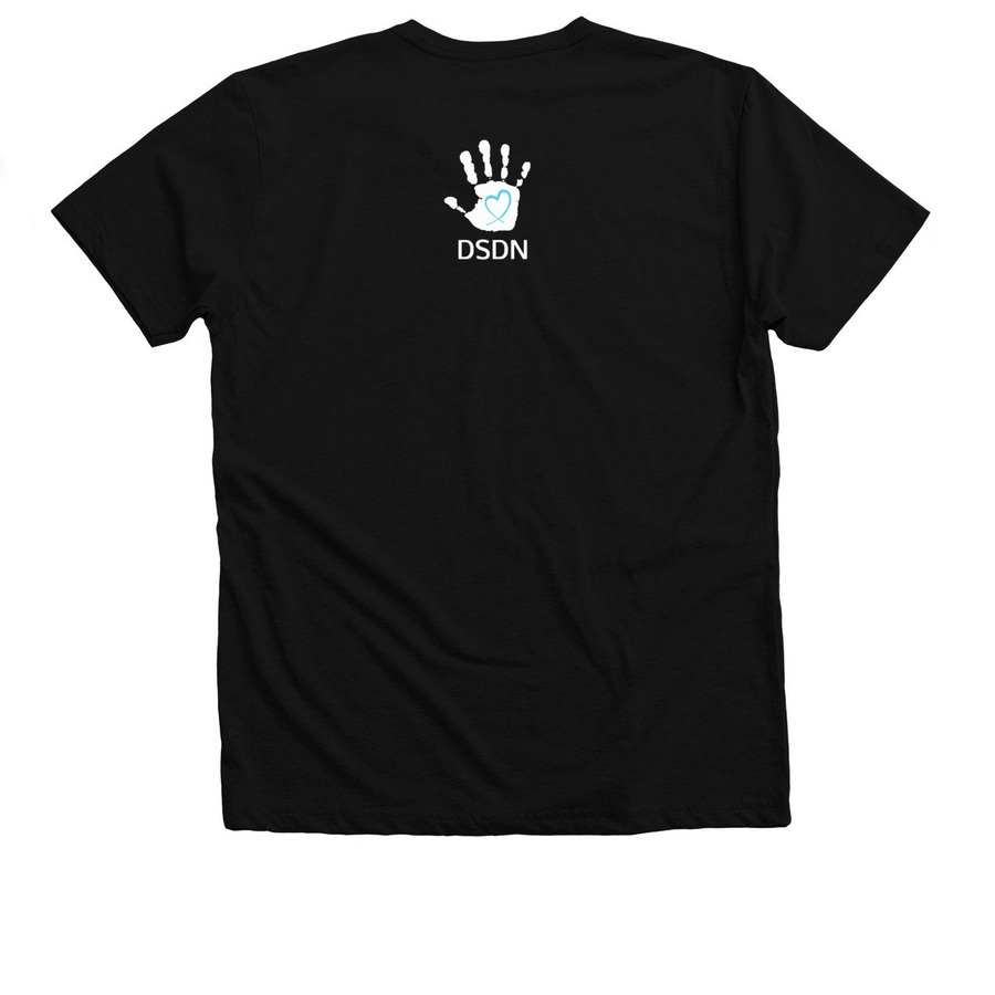 DSDN Rockin' Mom?, a Solid Black Blend Premium V-Neck Tee (back-view)