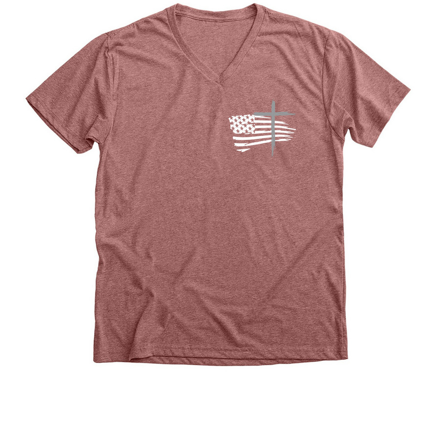 kneel before God, a Heather Mauve Premium V-Neck Tee
