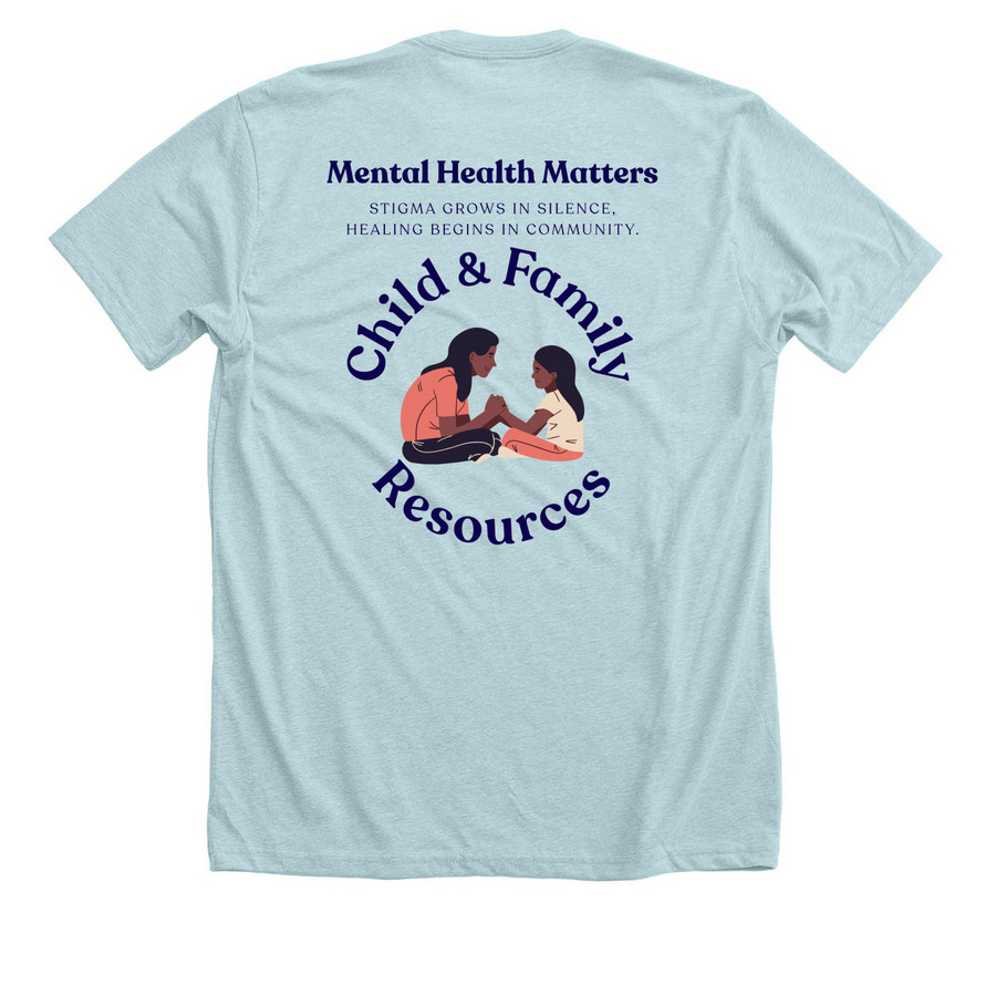 Mental Health Matters (Youth Designed Ed.), a Heather Ice Blue Premium Unisex Tee (back-view)