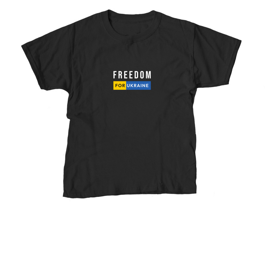 Freedom for Ukraine, a Black Youth Unisex Tee
