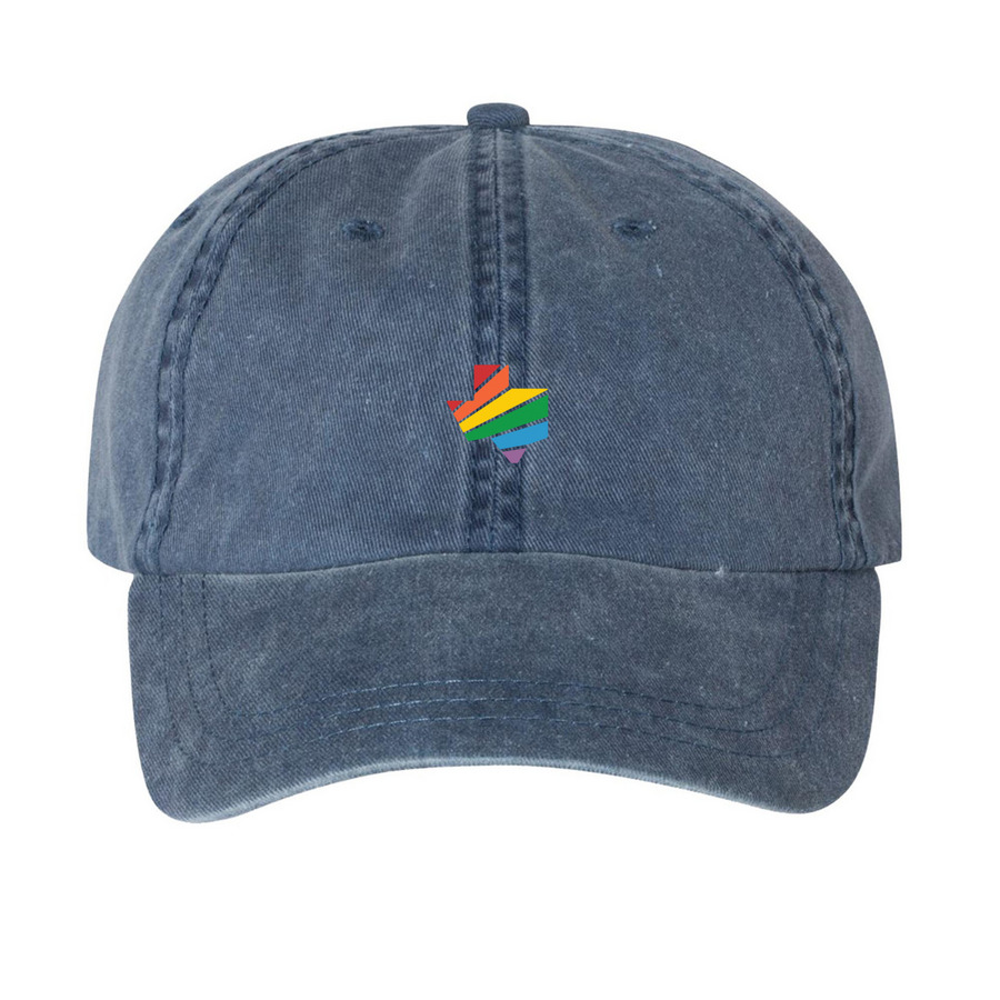 EQTX Ballcap, a Navy Printed Pigment Dye Baseball Cap
