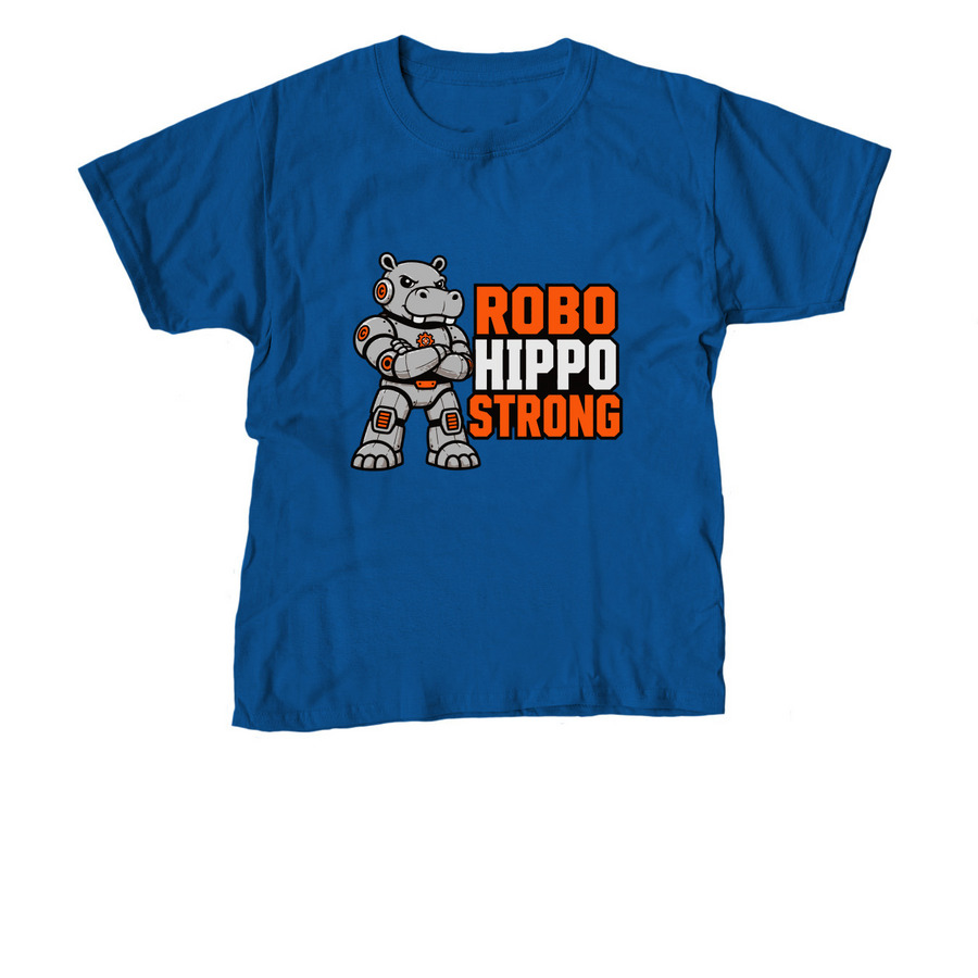 Robo Hippo, a Royal Blue Youth Unisex Tee