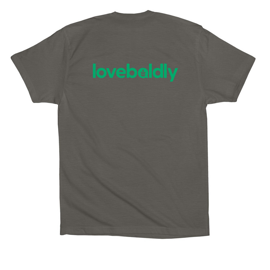 Love is More Powerful, a Asphalt Premium Cotton Tee (back-view)