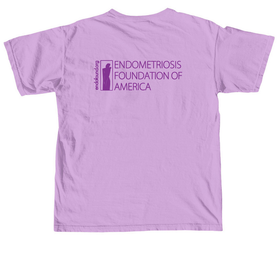 End Endo 5K Comfort T-Shirt Retro Light, a Neon Violet Comfort Colors Unisex Tee (back-view)