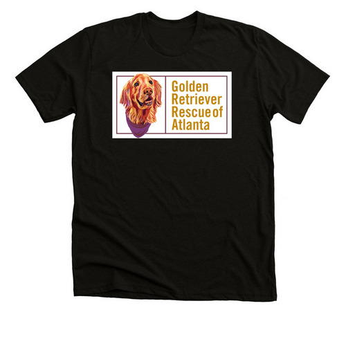Golden Retriever Rescue of Atlanta - Logo&nbsp;, a Solid Black Blend Premium Unisex Tee