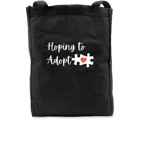 Hoping to Adopt Bags, a Black Recycled Cotton Tote Bag
