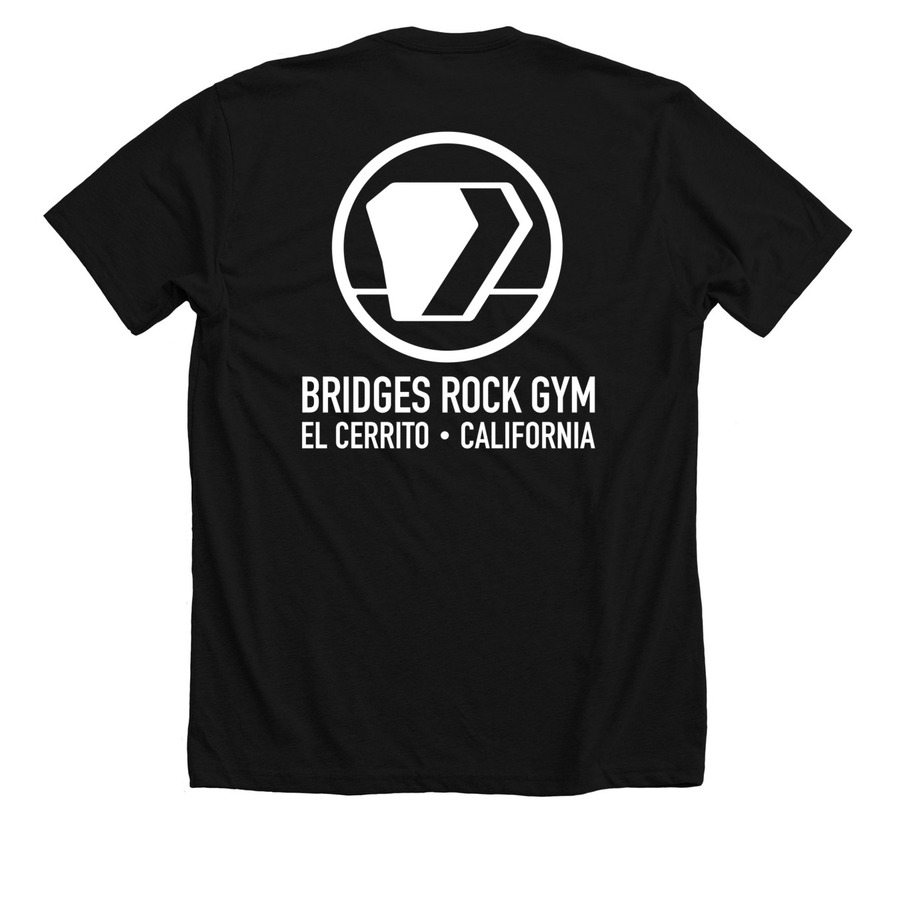 Bridges Rock Gym Apparel, a Solid Black Blend Premium Unisex Tee (back-view)