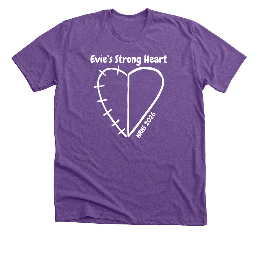 Evie?s Strong Heart 2026, a Heather Team Purple Premium Unisex Tee