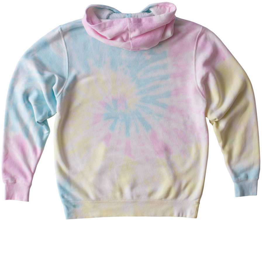 Youth Tie Dye Hoodie, a Sunset Swirl Youth Tie Dye Pullover Hoodie (back-view)