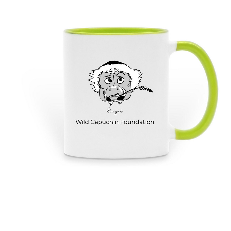 Monkey Mug (Drogon), a Green Two-Tone Ceramic Mug