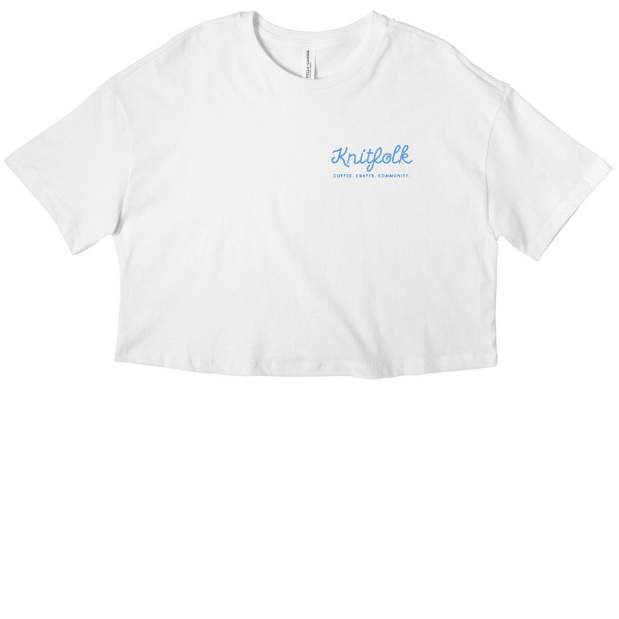Knitfolk Tops, a White Women?s Cropped Cotton Tee
