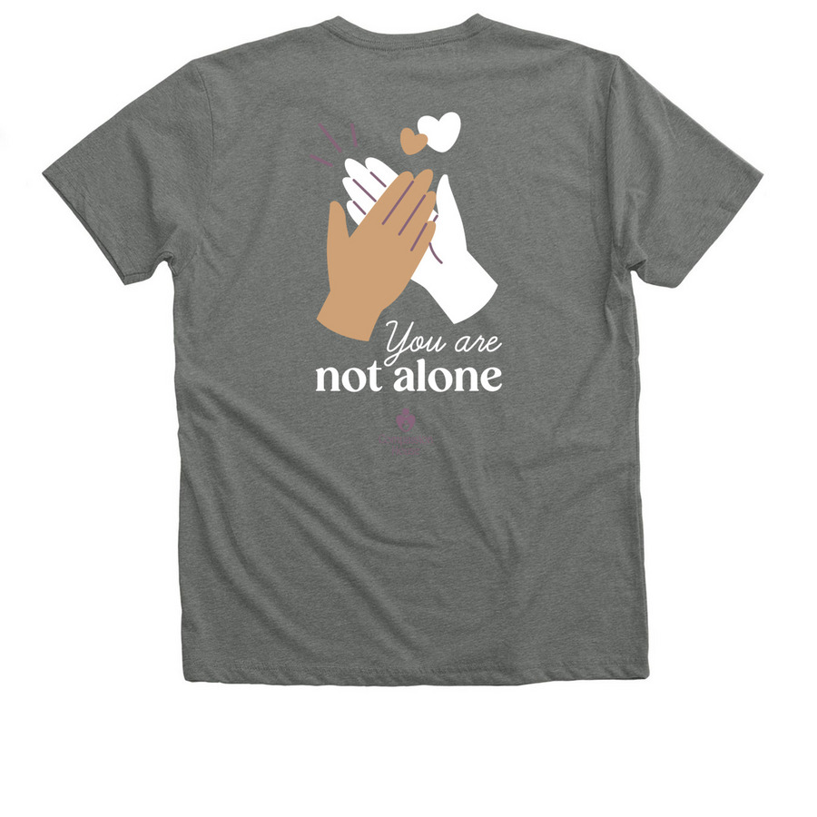 Not Alone, a Deep Heather Premium V-Neck Tee (back-view)