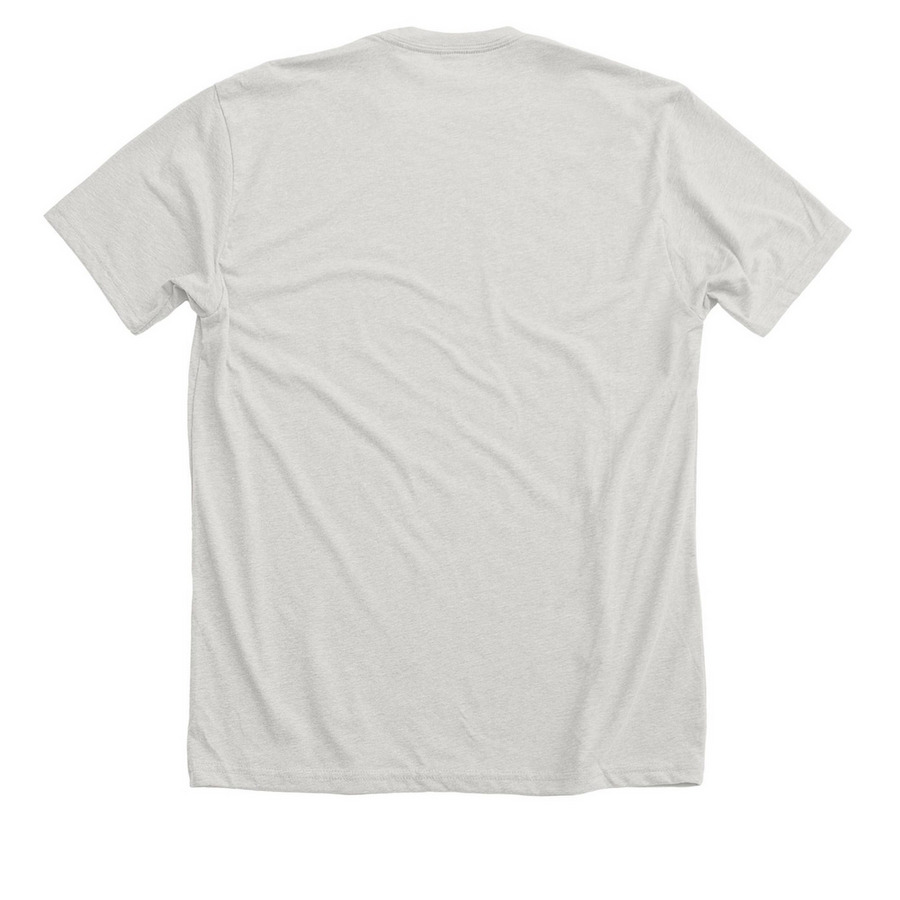 HESL Collegiate, a Heather Cement Premium Unisex Tee (back-view)