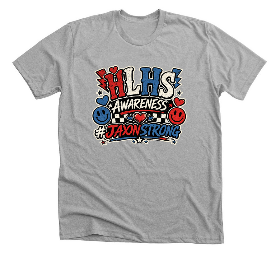 HLHS Awareness, a Athletic Heather Premium Unisex Tee