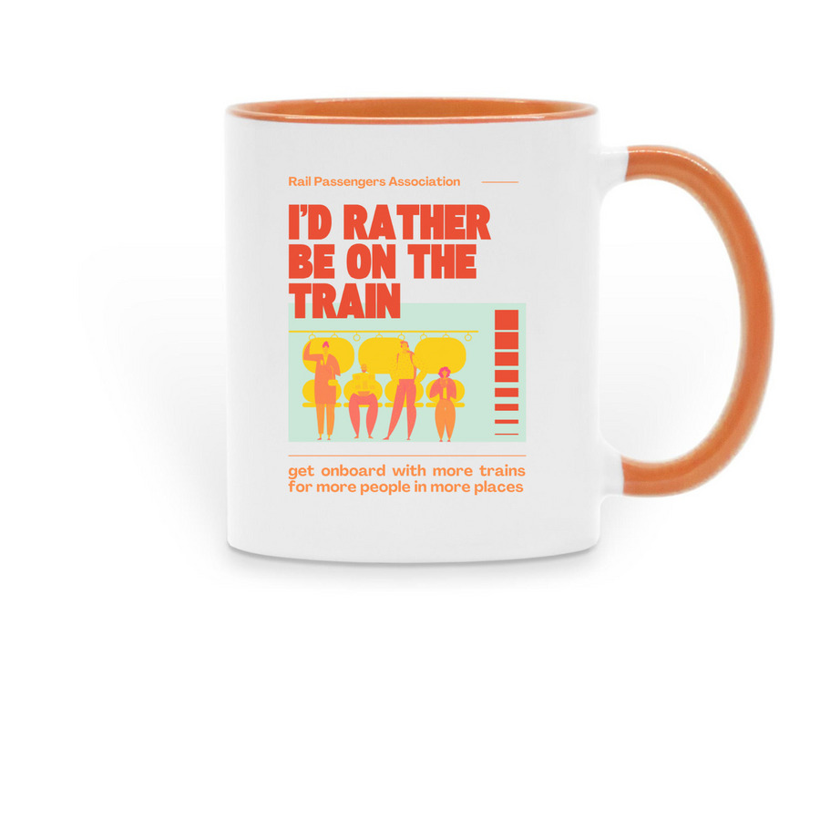 Where Would You Rather Be?, a Orange Two-Tone Ceramic Mug