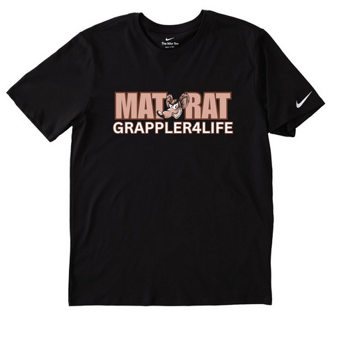 DRY FIT NIKE "MAT RAT" T, a Black Nike Dri-FIT Jersey Blend Performance Tee