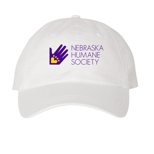 NHS Hat, a White Printed Pigment Dye Baseball Cap