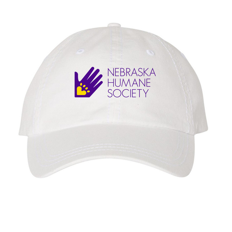 NHS Hat, a White Printed Pigment Dye Baseball Cap