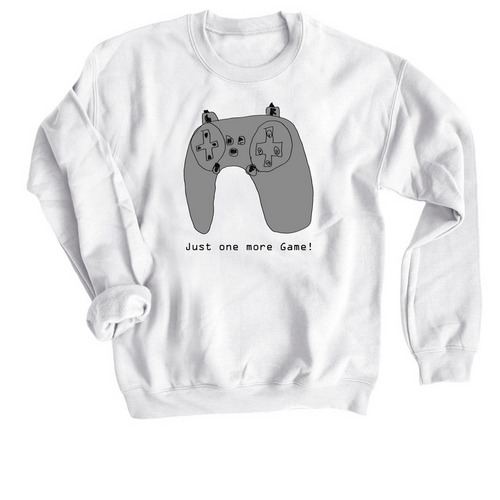Gamer, a White Crewneck Sweatshirt