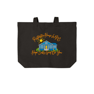 Hope Looks Good on You, a Deep Black Cotton Canvas Tote Bag