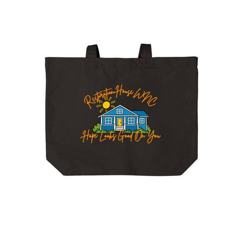 Hope Looks Good on You, a Deep Black Cotton Canvas Tote Bag