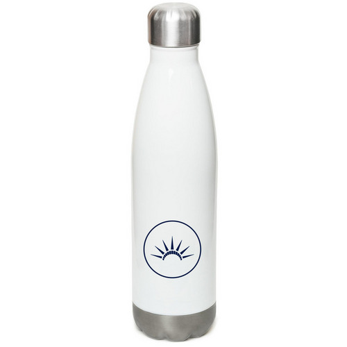 Cheer New York Water Bottle, a White Stainless Steel Water Bottle